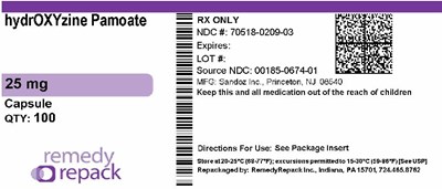 Mm4 (Hydroxyzine Pamoate 25mg 70518 0209 03)